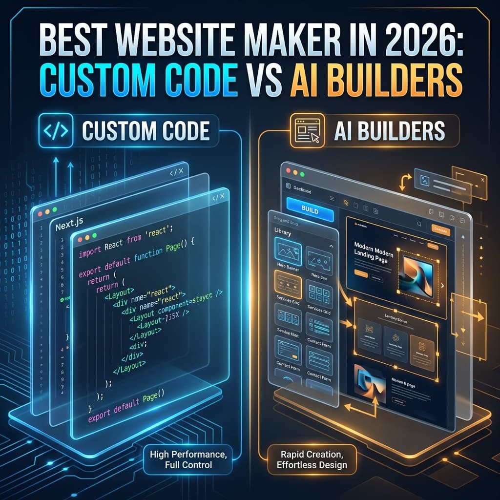 Best Website Maker in 2026: Custom Code vs. AI Website Builders (Honest Comparison)
