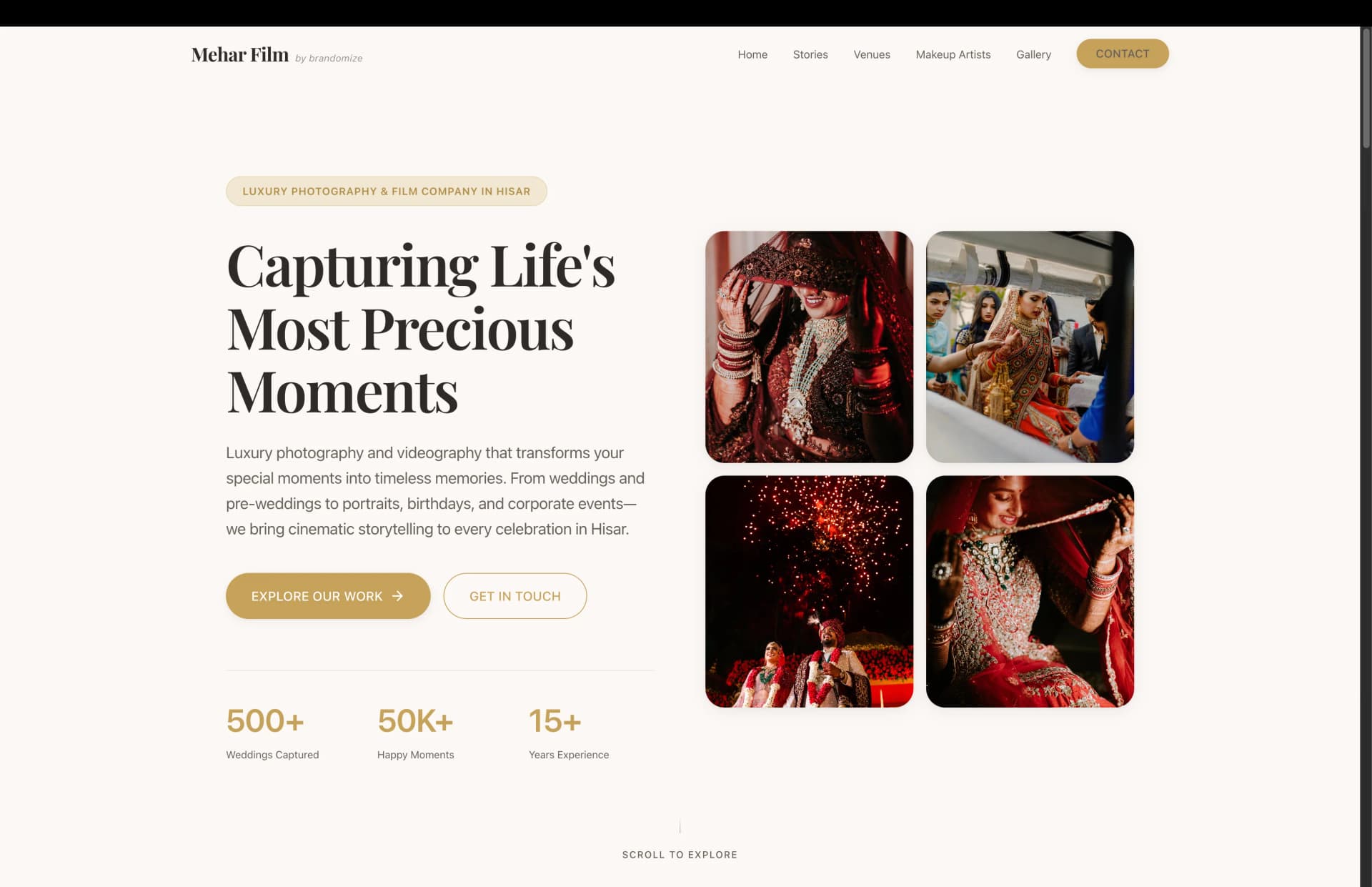 Mehar Film website preview built by Brandomize in Hisar