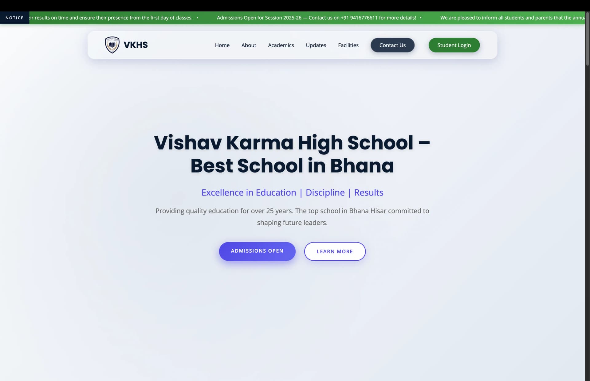 VKHS Bhana website preview built by Brandomize in Hisar