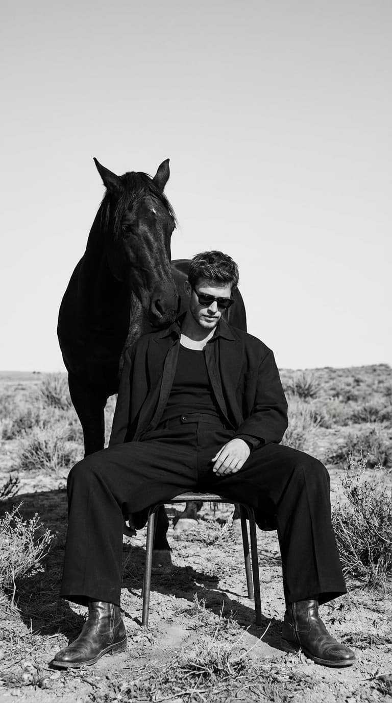 Authoritative Minimalist Fashion Portrait